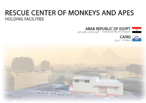 Architectural plans for a great ape and monkey rescue center in Egypt prepared by the Jane Goodall Instutute