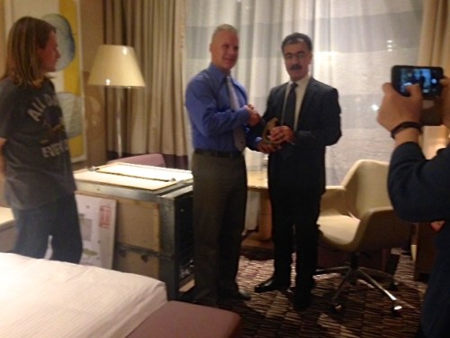 The KRG bid Manno farewell at a small going away ceremony in an Erbil hotel. The prime minister was represented by Mr. Ahmed Oathman. 