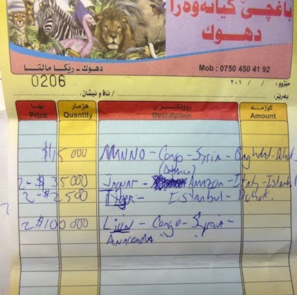 Spencer’s notes on wild animal prices and trade routes. 